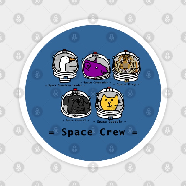 Cute Animals Space Crew 2420 with Tiger Magnet by ellenhenryart